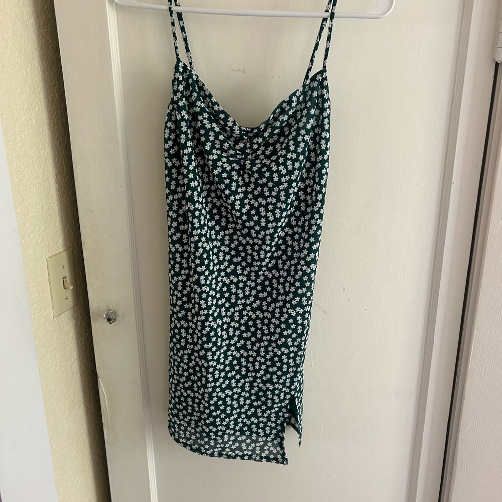 Princess Polly green floral mini dress